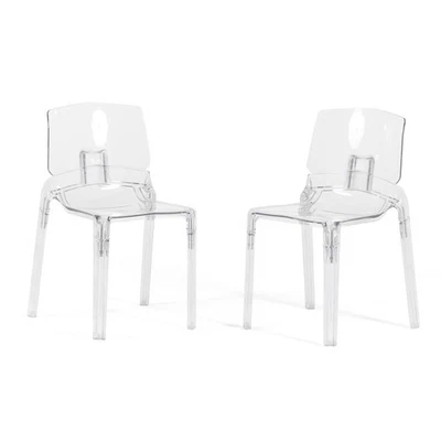 Lot de 2 chaises en polycarbonate transparent, design moderne et résistant... - Photo 1/4
