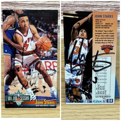 AUTOGRAFADO John Starks 1993-94 Fleer Jam Session #154 NBA Knicks - Imagem 1 de 3