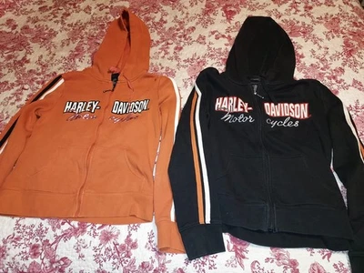Harley Davidson ( 2 ) Full Zip Hoodies Womens Medium  Sweatshirt Jacket Note  - Image 1 of 4