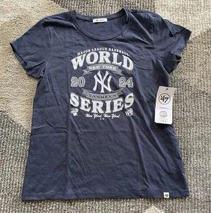 Women’s ‘47 Brand MLB 2024 World Series New York Yankees T Shirt Sz Medium NWT - Picture 1 of 4
