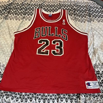 Vintage 90s Michael Jordan Chicago Bulls Jersey Mens 52 Red Champion NBA Adult - Image 1 of 4