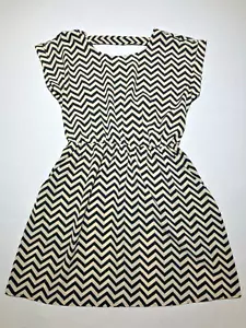 Pink Republic Ivory/Black Chevron Striped Elastic Waist With pockets Medium - Picture 1 of 8