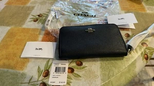 Neu Coach Damen-Geldbörse schwarz Leder Logo 6”x 3,5” F58053 - Bild 1 von 8