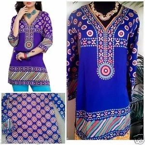 Indian Bollywood Kurta Kurti Designer Women Ethnic Dress Top Tunic Pakistani New - Picture 1 of 4