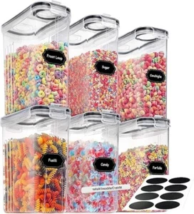 Bamu Home 4L Cereal Storage Containers – Airtight Flip-Top Lids, BPA-Free, Clear - Picture 1 of 4