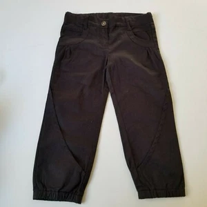 3 Pommes Pants Girls 4 Years Black Jogger Adj Waist Embroidered Pockets - Picture 1 of 8