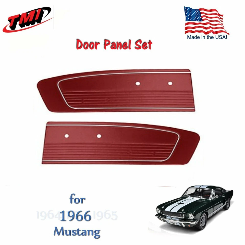 Paneles de puerta rojo oscuro para Mustang 1966 - por TMI Foto 1 de 4
