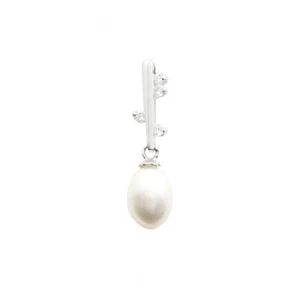 AURORA GEMS® 925 Silver Pendant 28x7.5mm with Freshwater Pearl - Picture 1 of 1
