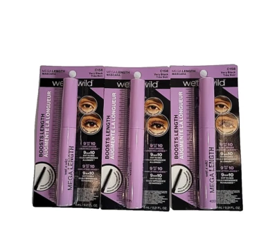 CASE OF 3 Wet n Wild Boosts Length Maga Mascara C158 Very Black - Image 1 of 3
