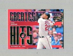 Leaf Rookies & Stars Greatest Hits Insert 1998 David Justice 918/2500 - Imagen 1 de 3
