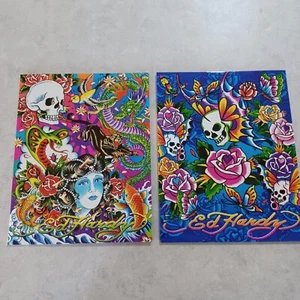 Y2K Lot Of 2 Ed Hardy/ Lisa Frank 2 Pocket Folders Amazing Condition - Picture 1 of 9