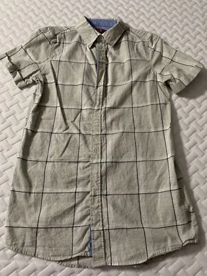 CAMISA CASUAL ABOTONADA NIÑO 7 para toda la humanidad talla L en cuadros gris Foto 1 de 4