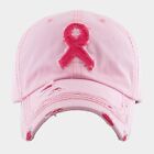 Pink Ribbon Vintage Baseball Cap | Woman Baseball Caps Hats | 100% Cotton
