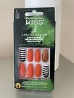 Kiss Special Design Halloween lang orange Presse auf Nägeln Kleber Leuchten im Dunkeln P2