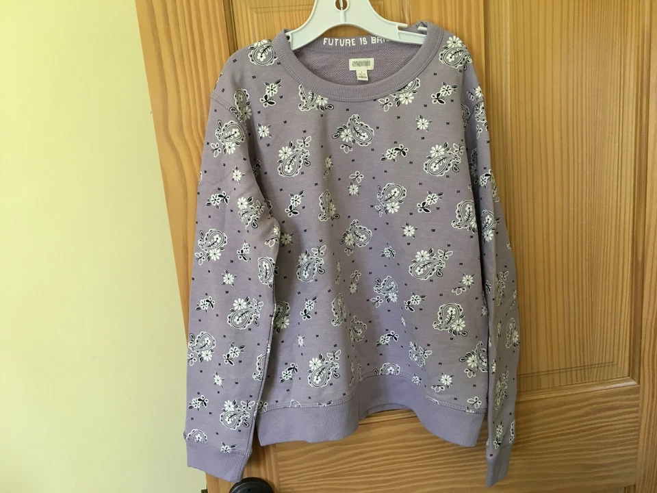 NWT Gymboree Girl Lavender Paisley Flower Sweatshirt Pullover Jacket  - Image 1 of 1