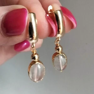 Citrine 14K Gold Plated Earrings - Picture 1 of 3