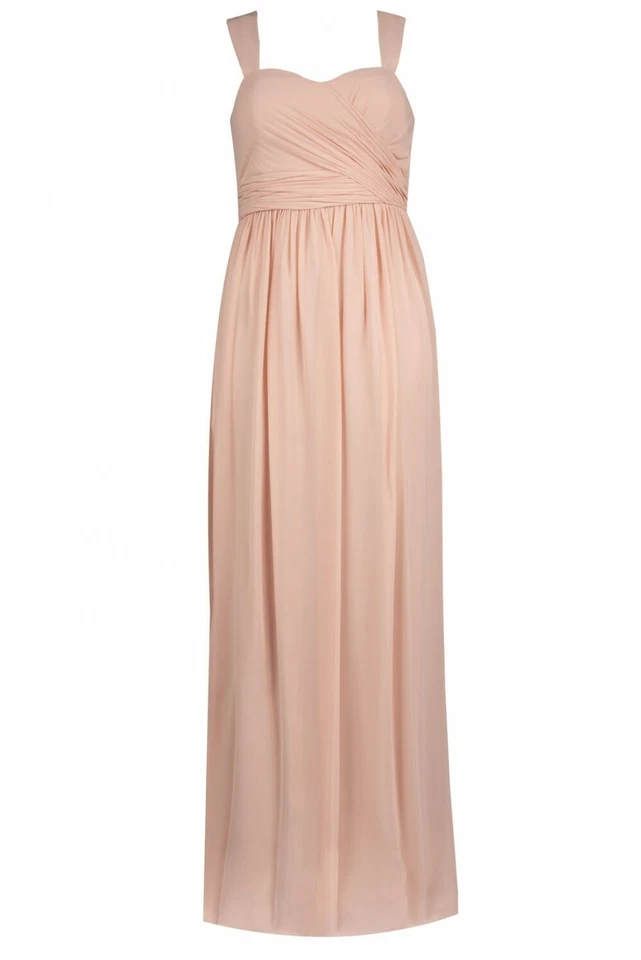 Vestido Formal Donna Morgan Fruncido Gasa Talla 12 16 18 Rosa Chantilly Nuevo con Etiquetas $240 Foto 1 de 4