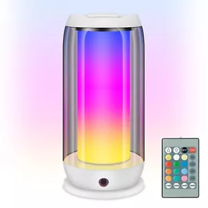 Led Table Lamp With Color Changing Dimmable Desk Lamp With Remote Ac/usb Powered - Picture 1 of 7