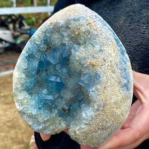Cueva de cristal azul vibrante de 5,99 lb - adorno de piedra curativa del alma regalo - Imagen 1 de 12