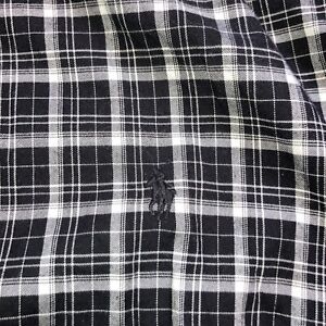 polo  3xb long sleeve Black  Plaid button up shirt