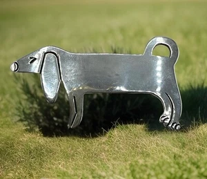 Sterling 925 Silver Mexico Modernist Dog floppy ear hound k9 Pin brooch - Picture 1 of 7