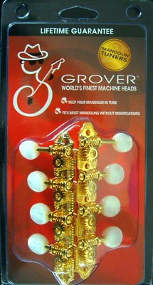 Grover 409FG  409 Series “F” Style Mandolin Tuning Machines, Gold - Image 1 of 4