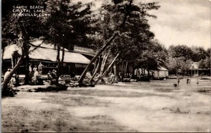 Vtg Rockville Connecticut CT Sandy Beach Crystal Lake Postcard - Picture 1 of 2