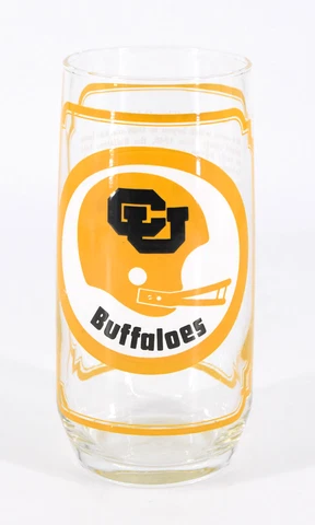 VTG 1975 Sam's Collector's Series Football Glass Nebraska and Colorado Buffaloes Cover