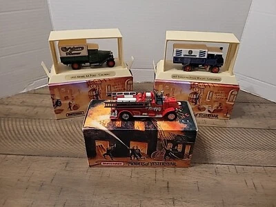 Lote de 3 modelos Matchbox de antaño 1920 camión de bomberos 1932 Ford 1917 Yorkshire Foto 1 de 4