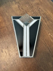 Art Deco Style 8”x6” Stained Glass and Metal Wall Pocket - Picture 1 of 7