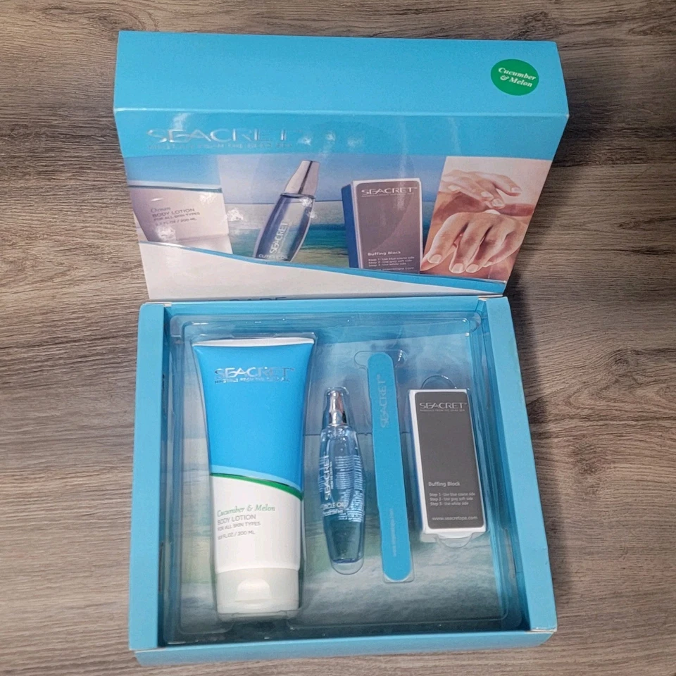 SEACRET Dead Sea Minerals Nail Care Collection 4 Pc. Set Cucumber Melon