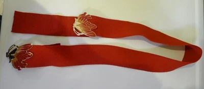Square Dance Elastic Stretch Belt.  Red.  Butterfly Enamel Clip Buckle. Vintage. - Image 1 of 4