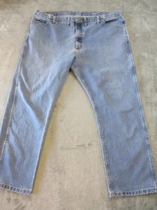 Wrangler Cowboy Cut Jeans Mens 44 Blue Faded Denim 47MACMS Western Stretch 44x30 - Picture 1 of 14