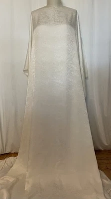 Luxe And Unique 100% Silk Charmeuse Dots Off White Fabric 2.25 Yard Long 56"Wide - Image 1 of 4