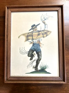 Vtg Art Dancing Man Ada Peacock Huaso Dancing The Cueca Gallery Wall 13 x 10 - Picture 1 of 12