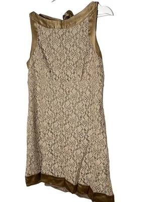 Vestido Alexia Admor Para Mujer S Funda de Encaje Tostado Sin Mangas Mini Cóctel Fiesta Foto 1 de 4