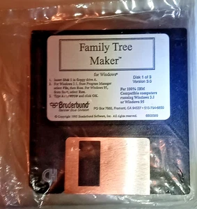 NEW! Broderbund Family Tree Maker 3.0 [Windows 95,3.1] 3-3.5" Floppies ONLY - Picture 1 of 1