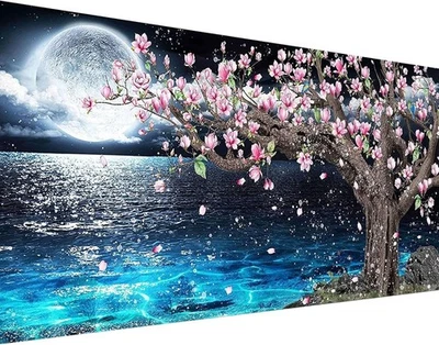 5D Lake Diamond Painting, Diamond Painting Moon Kits for Adults，Diy Full Drill C - image 1 of 4