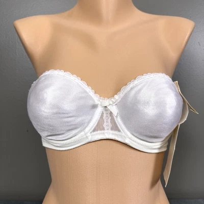 Nuevo sujetador Adonna vintage nuevo sin tirantes talla 34B relleno de fibra forrado brillante con aros Foto 1 de 4