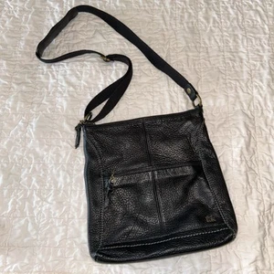 The Sak Leather Crossbody Purse Shoulder Bag Handbag Black Adjust Strap - Picture 1 of 8