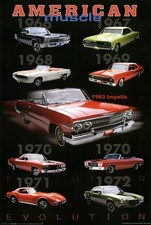 AMERICAN MUSCLE POSTER Amazing Car Collage NEW 24X36