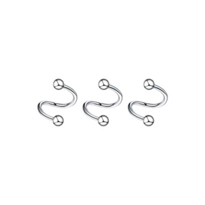 10/50/100pcs Stainless Steel Spiral Ear Nose Lip Ring Helix Cartilage Piercing - Picture 1 of 6