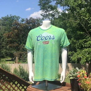 Coors Light Distressed Mountain Logo Burnout T Shirt  XL Cotton Blend Green - Picture 1 of 8