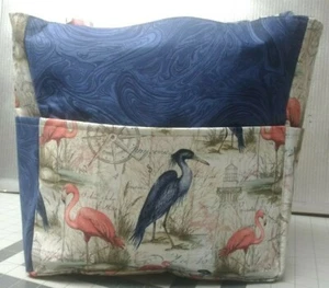 Cranes Flamingos Bird Beach Sand Compass Purse/Project Travel Bag Handmade 12x12 - Picture 1 of 8