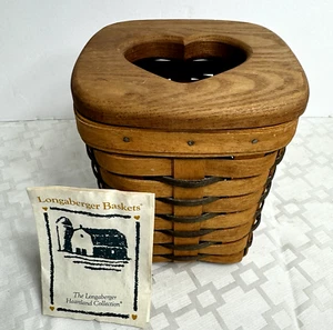 Vintage Longaberger Heartland Löffelkorb Nr 11096 mit Lanam Holzdeckel 1993 - Bild 1 von 10