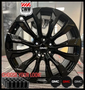 22” Gloss Black 14025 Replica OE Rims fits 2025 GMC Sierra 1500 Yukon AT4 6x5.5 - Picture 1 of 11