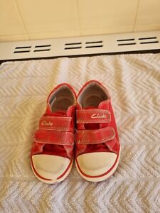 Red canvas, Clarks Doodles daps/trainers size 7.5 G