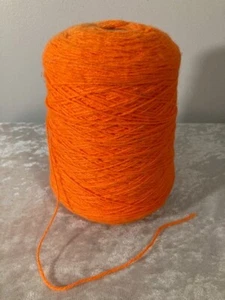 Caron Orange Yarn Cone Wintuk Color: 128 Tangerine 13.8 oz Made in USA - Picture 1 of 5