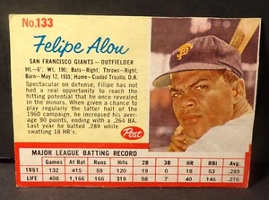 1962 Post Cereal #133 Felipe Alou Baseball Card San Francisco Giants NM-VG - Bild 1 von 2
