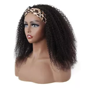 Parrucca ISEE Afro Kinky Ricci Fascia Capelli Umani 200% Densità 18in Nero Naturale - Foto 1 di 7
